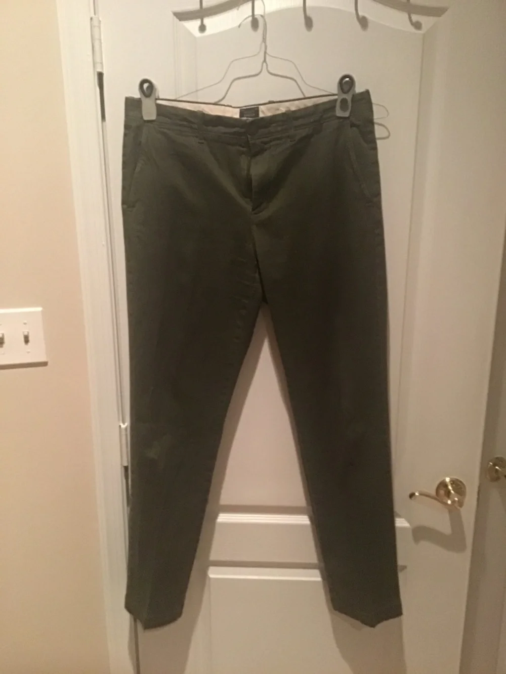 J Crew dark olive green chinos 34 x 34